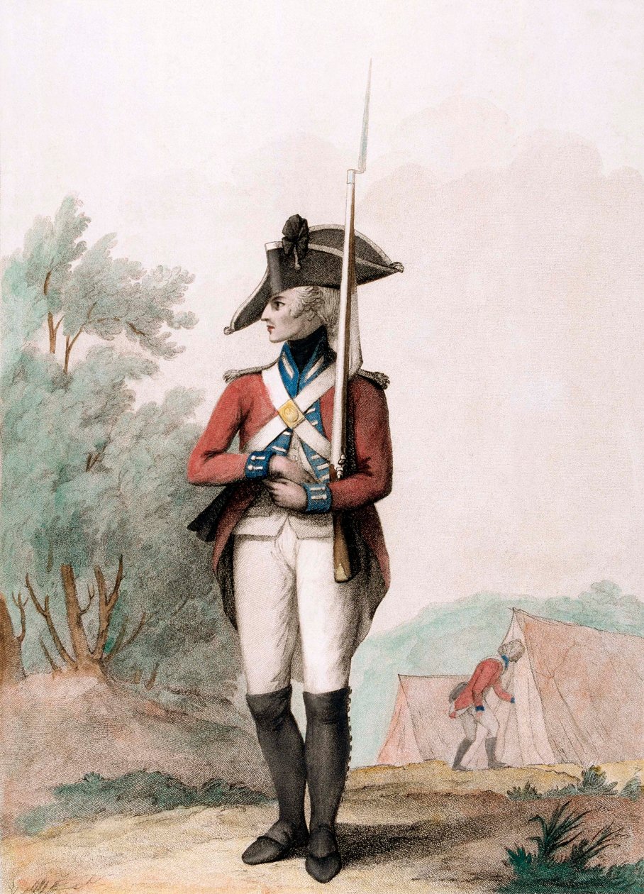 Gyalogos katona, 1791 körül (csúcsmetszet) alkotó: Henry William (after) Bunbury
