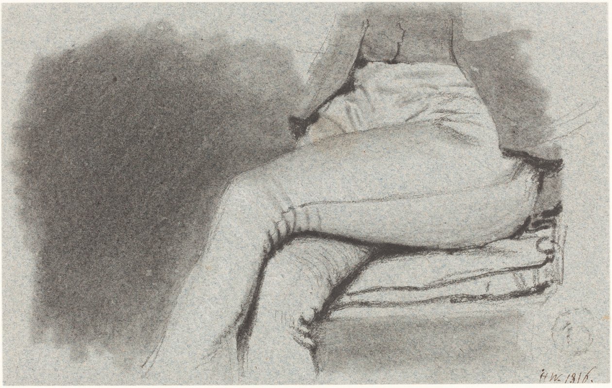 Tanulmány egy ülő férfi lábáról alkotó: Henry Wyatt