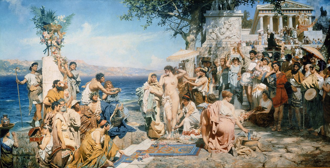 Phryne a Poszeidón fesztiválon Eleusinban alkotó: Henryk Siemieradzki