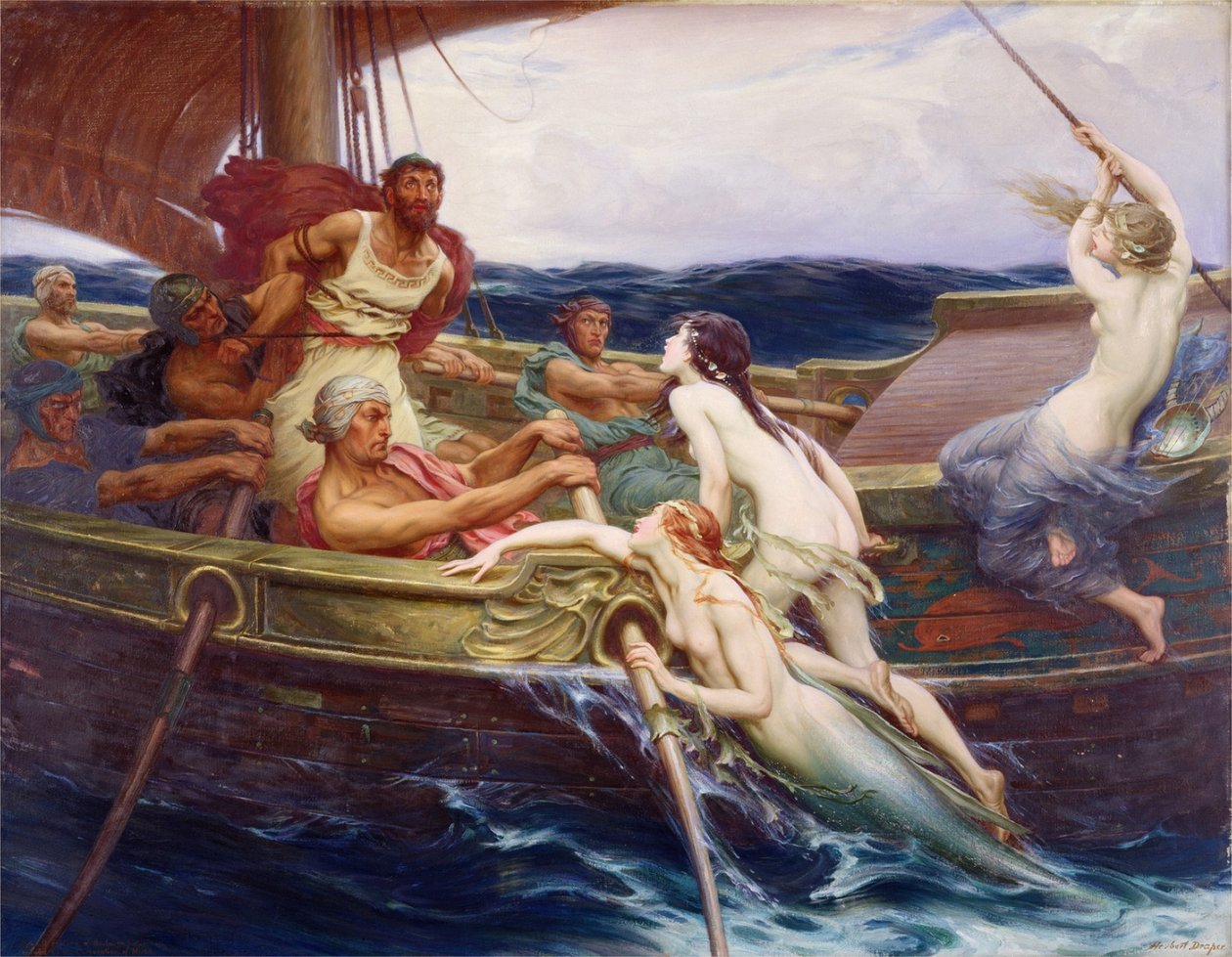 Ulysses és a szirénák alkotó: Herbert James Draper