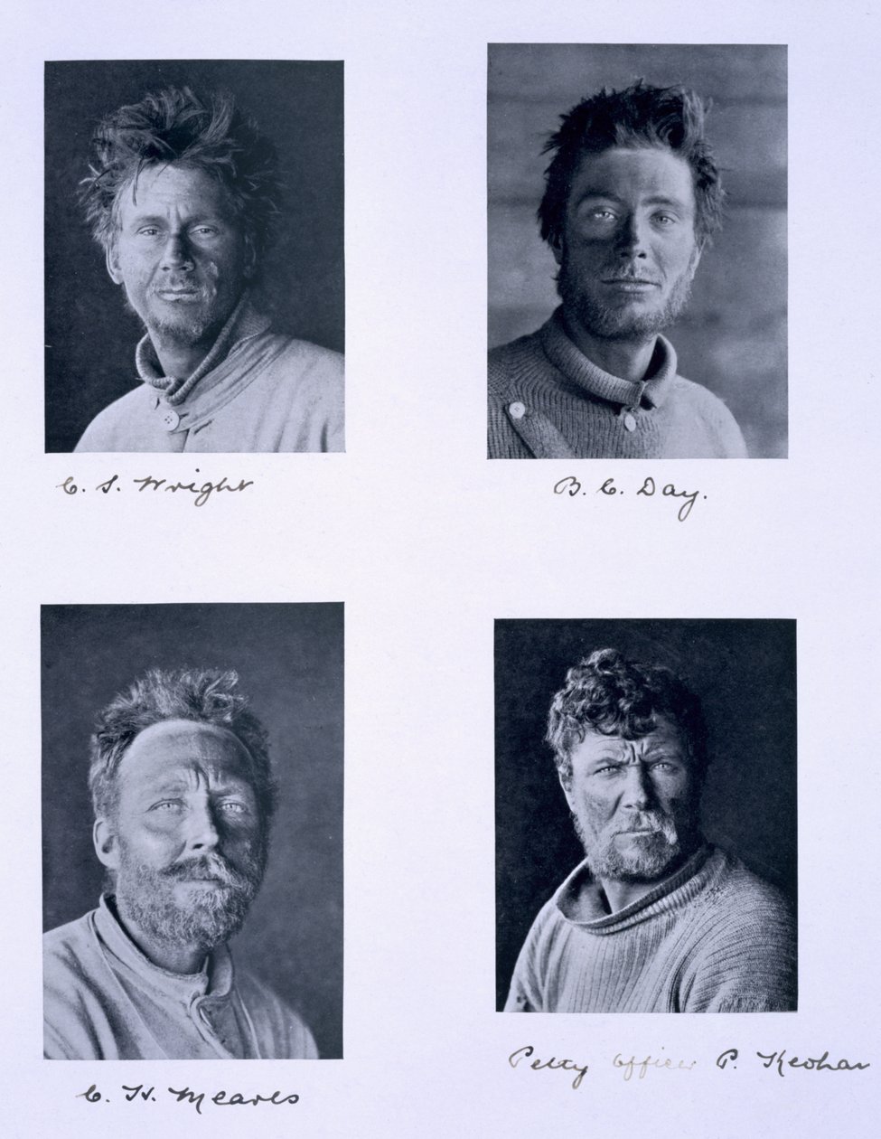 A Scott kapitány (1868-1912) által vezetett „Terra Nova” expedíció (1910-13) tagjai a Déli-sarkra alkotó: Herbert Ponting