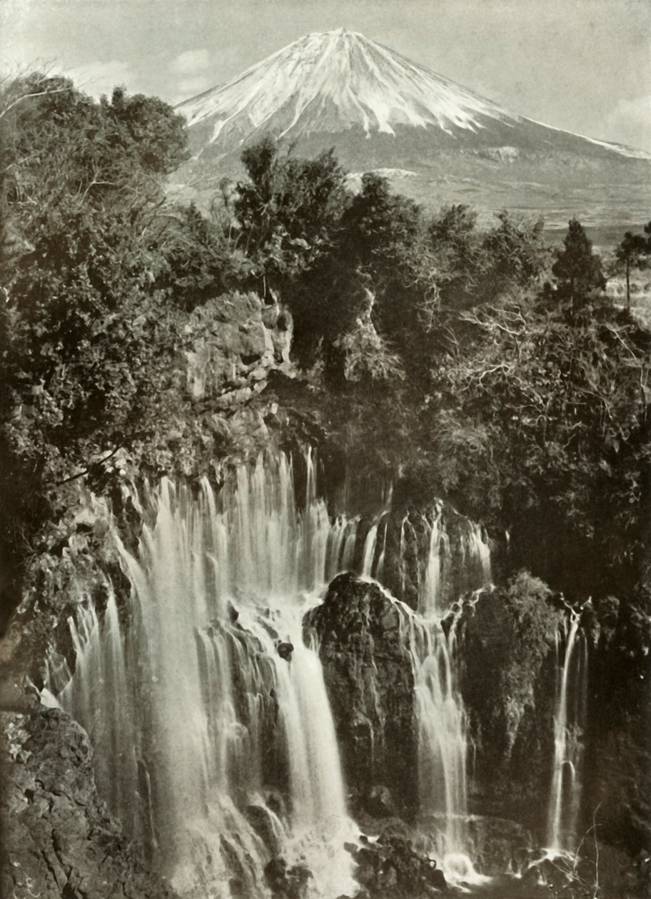 Fuji és a Shira-Ito vízesés, 1910. alkotó: Herbert Ponting