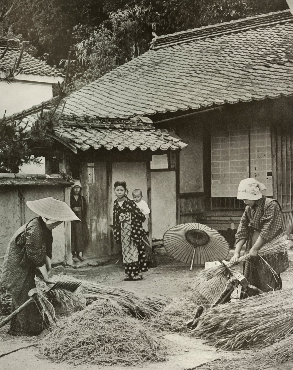 Parasztasszonyok árpa felé, 1910. alkotó: Herbert Ponting
