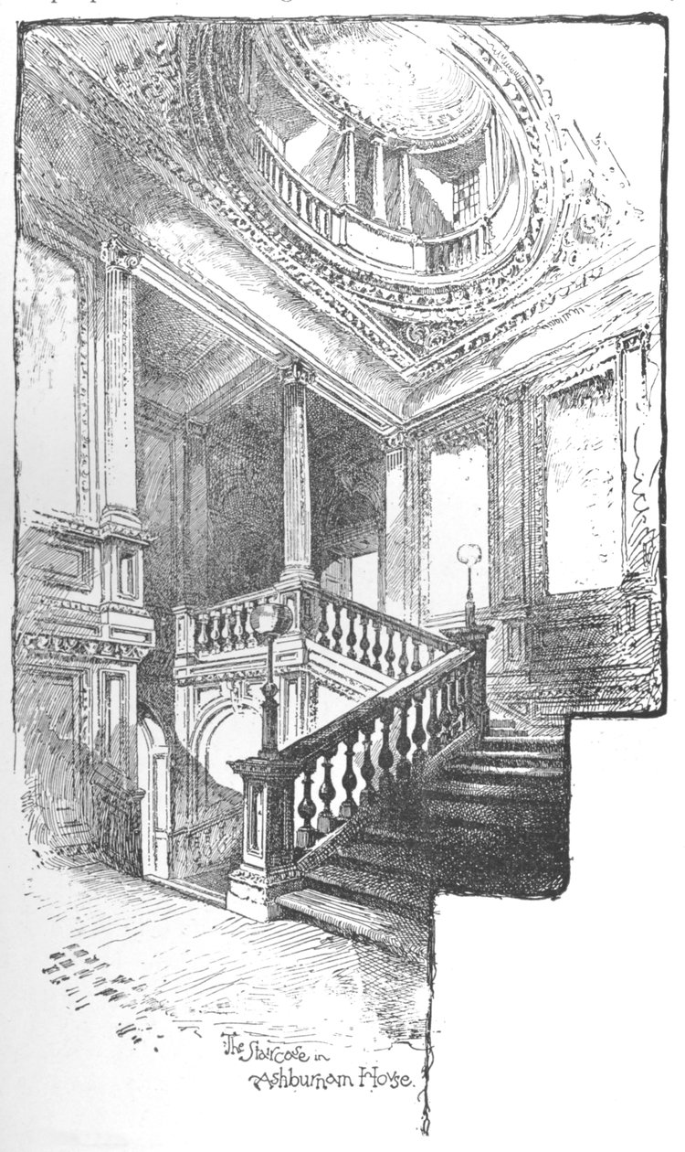 A lépcsőház, Ashburnham House, 1890 alkotó: Herbert Railton