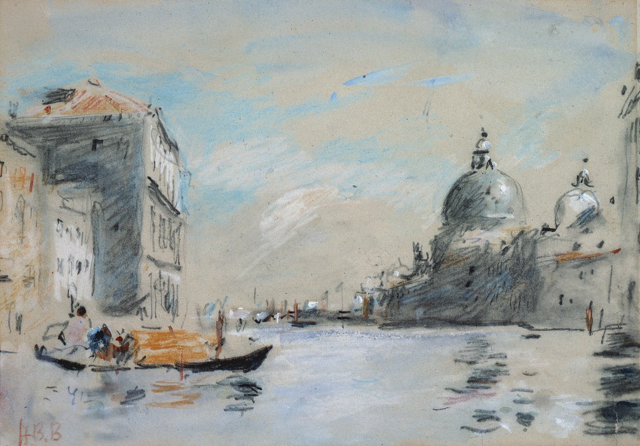 A Canal Grande és a Santa Maria della Salute templom, Velence (akvarell) alkotó: Hercules Brabazon Brabazon