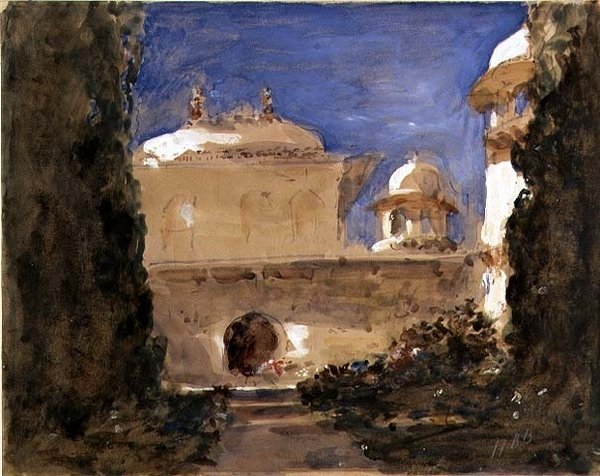 A templomkert (akvarell) alkotó: Hercules Brabazon Brabazon