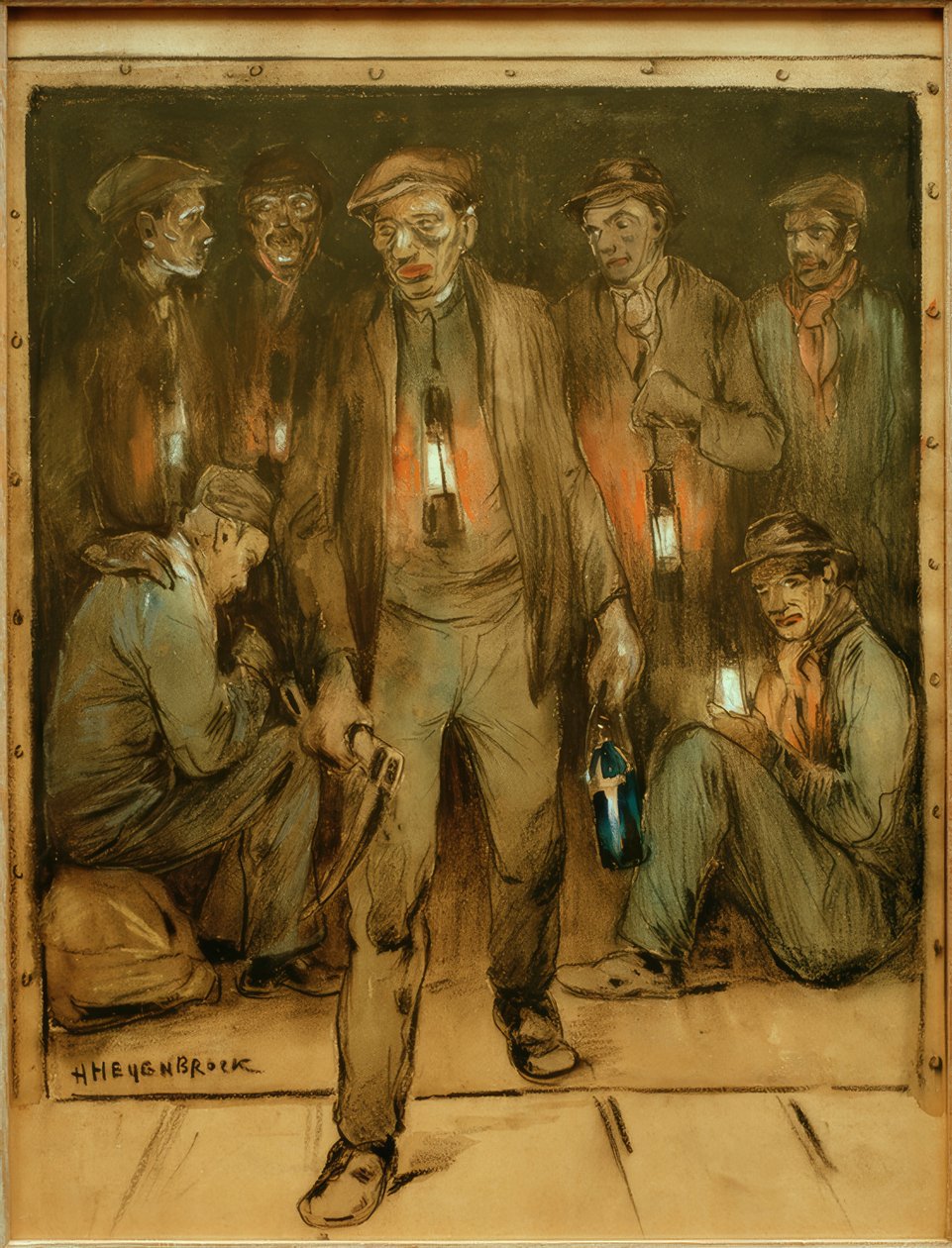 Bányászok a bejáratnál alkotó: Herman Heijenbrock