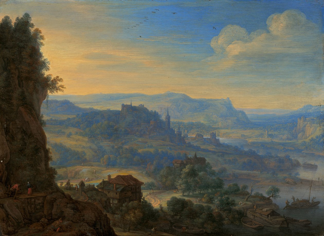 Képzeletbeli folyótáj, 1670. alkotó: Herman Saftleven the Younger