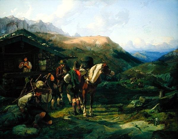 Indulás az alpesi legelőről, 1832 alkotó: Hermann Kauffmann
