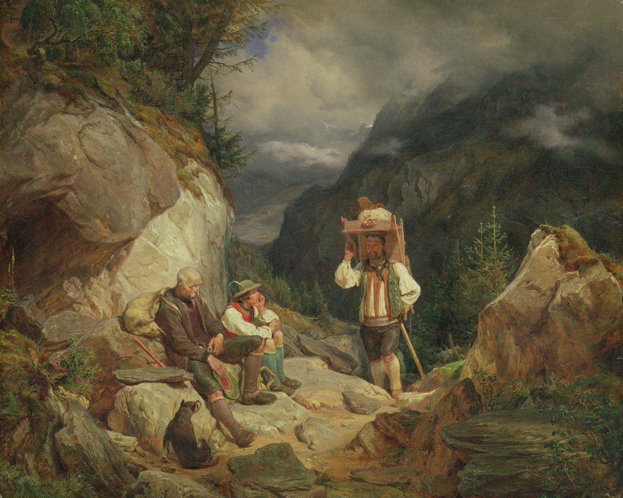 Pihenj a hegyen, 1848 alkotó: Hermann Kauffmann