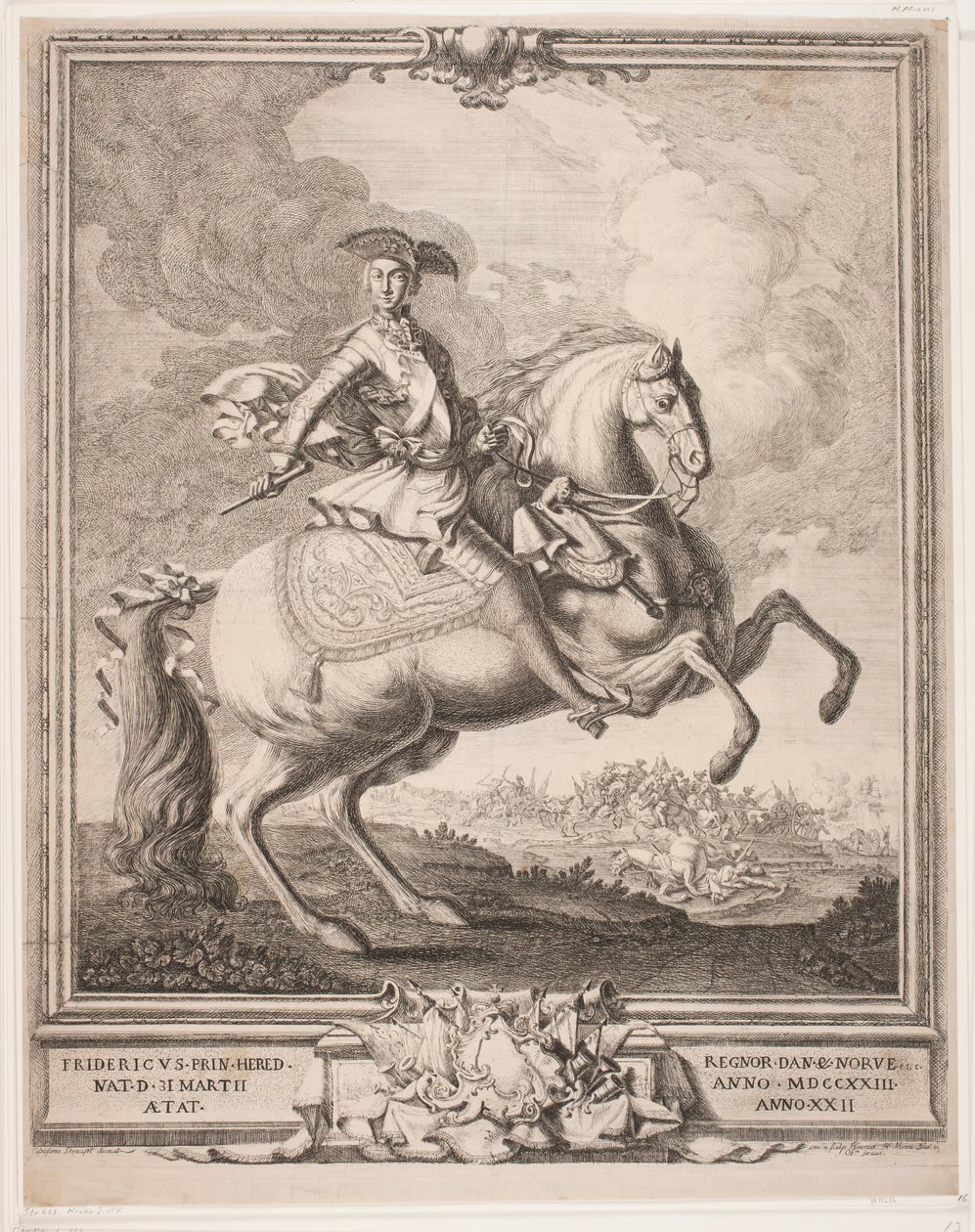V. Frederik koronahercegként lóháton alkotó: Hieronimo Miani
