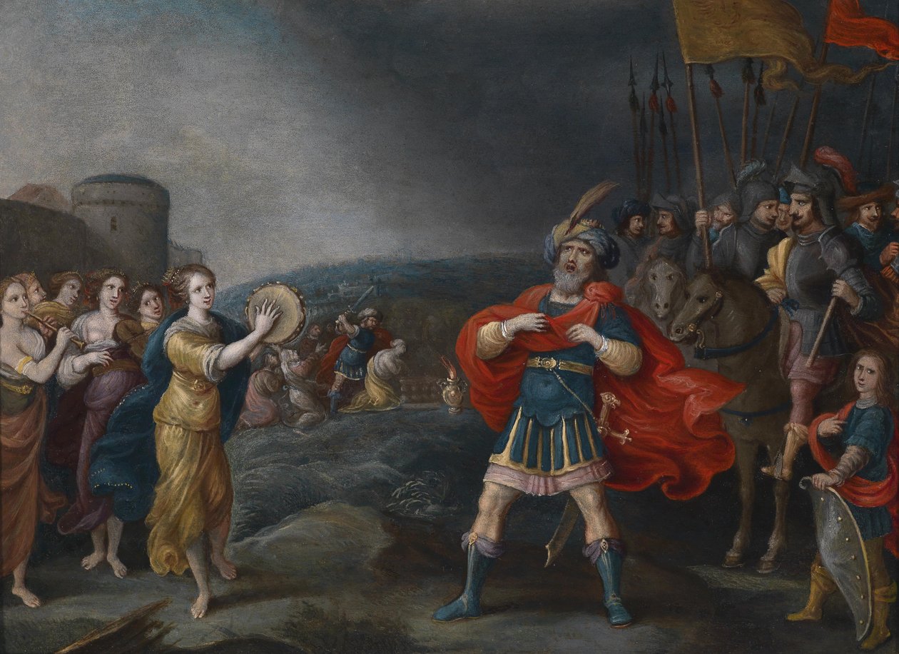 A győztes Jephta tábornok találkozik a lányával alkotó: Hieronymous Francken III