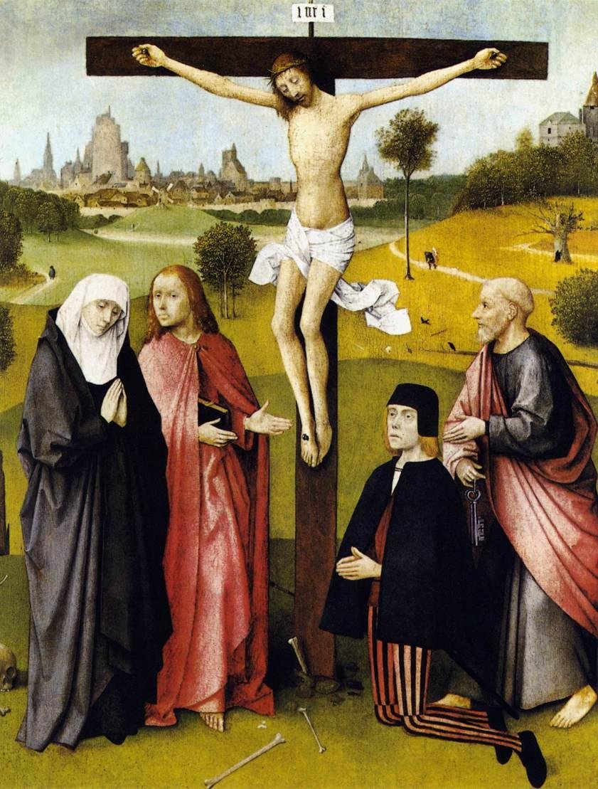 Keresztre feszítés egy donorral alkotó: Hieronymus Bosch