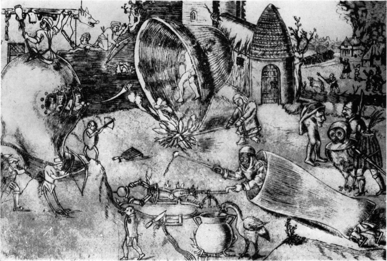 Groteszk csatajelenet alkotó: Hieronymus Bosch