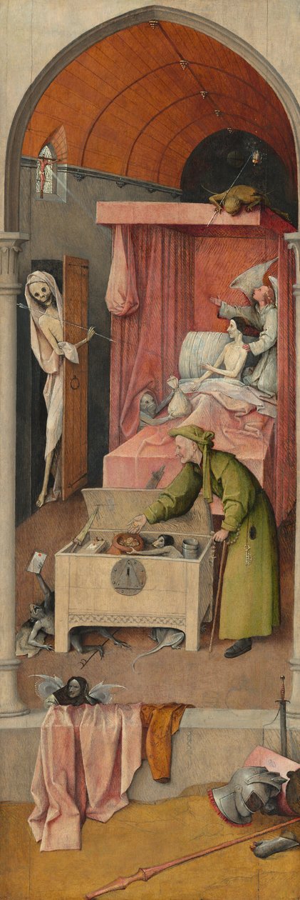 A Halál és a fösvény c. 14851490. alkotó: Hieronymus Bosch