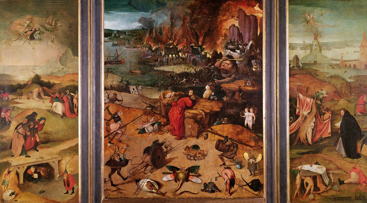 Szent Antal megkísértésének triptichonja alkotó: Hieronymus Bosch