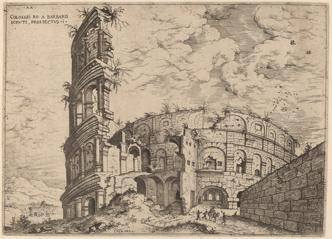 Kilátás a Colosseumra alkotó: Hieronymus Cock