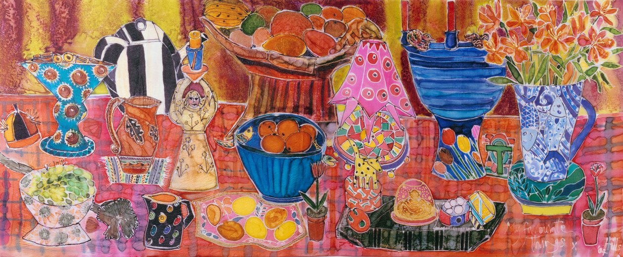 My Favourite Things, 2005 (festékek selyemre) alkotó: Hilary Simon