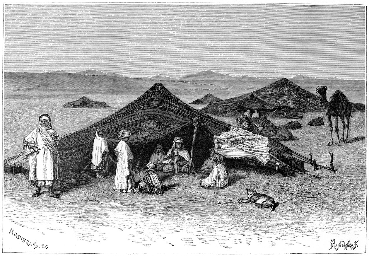 Nomád tábor, Szahara, 1890 alkotó: Hildibrand