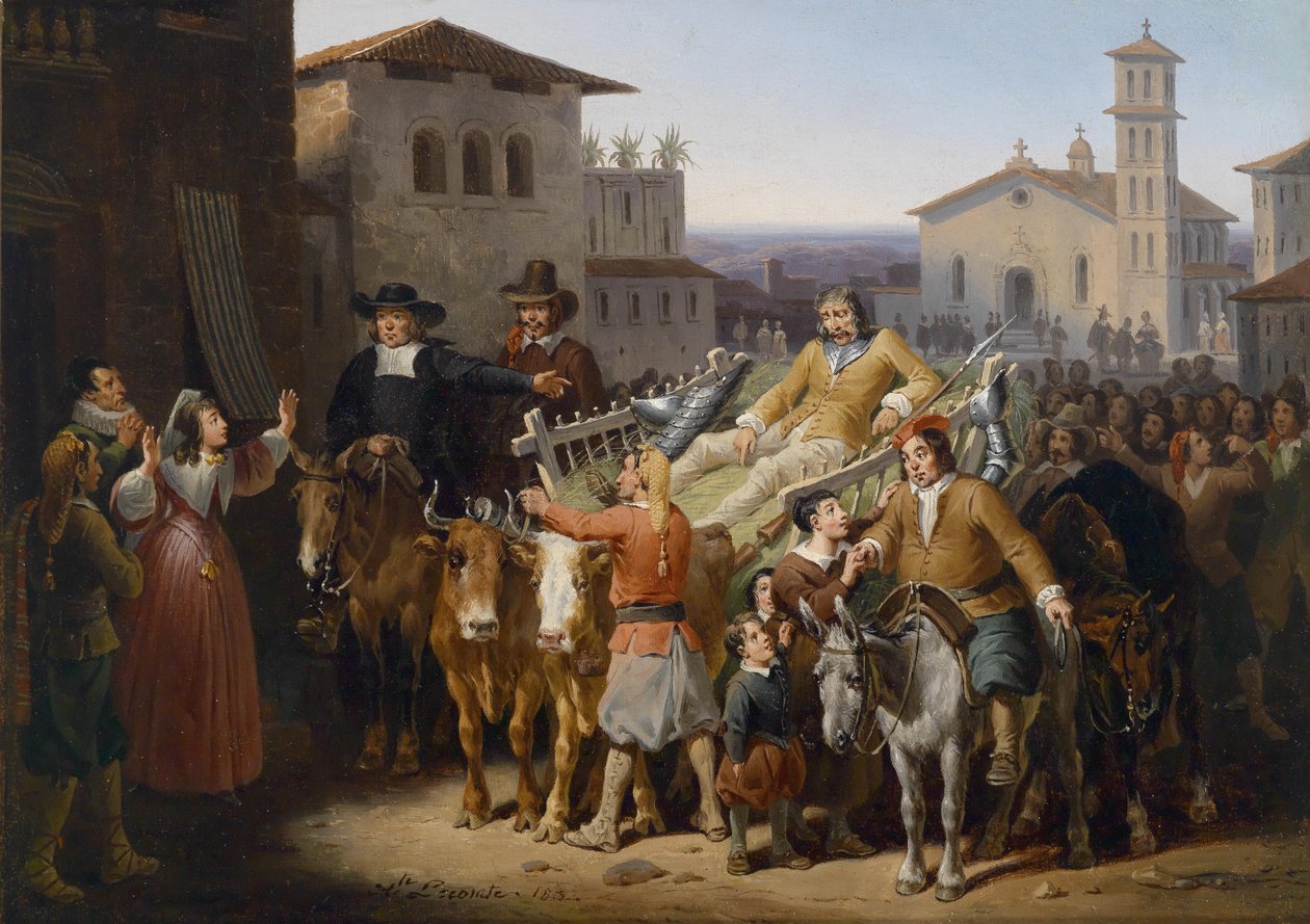 Don Quijote hazatérése alkotó: Hippolyte Lecomte