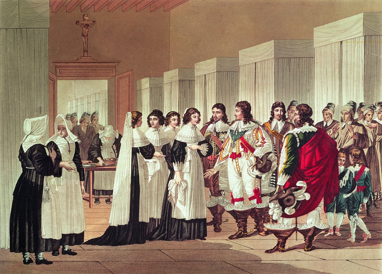 XIII. Lajos (1601-43) és Marie-Louise Motier de la Fayette (1615-65) találkozója a párizsi l
