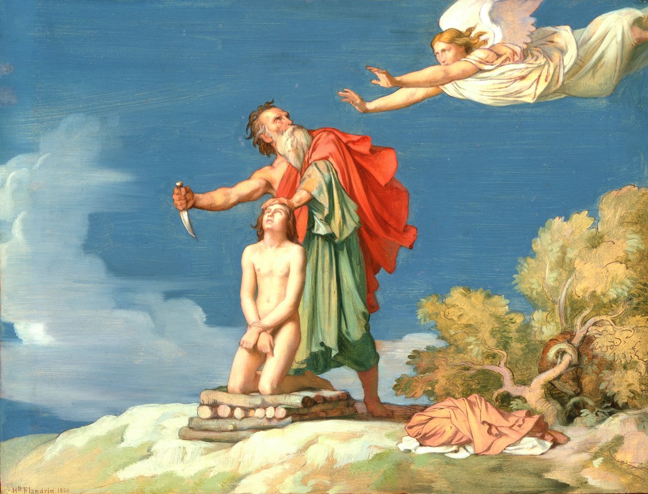 Izsák áldozata alkotó: Hippolyte Flandrin