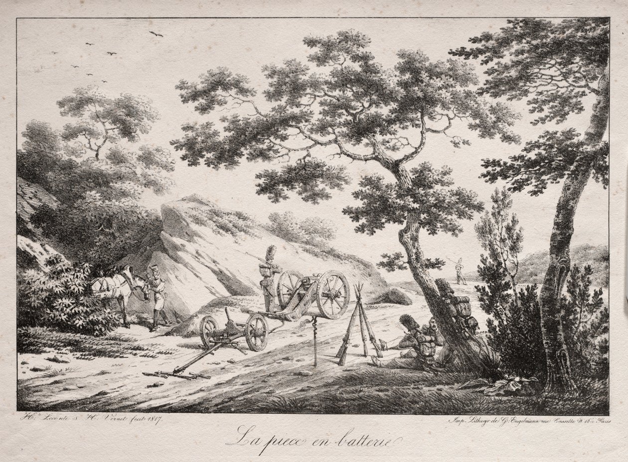 A tüzelésre kész kánon, 1817. alkotó: Hippolyte Lecomte