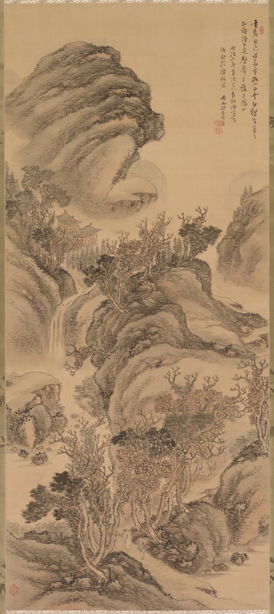 Naplemente az Autumn Mountains felett, 1869. alkotó: Hoashi En Kyou