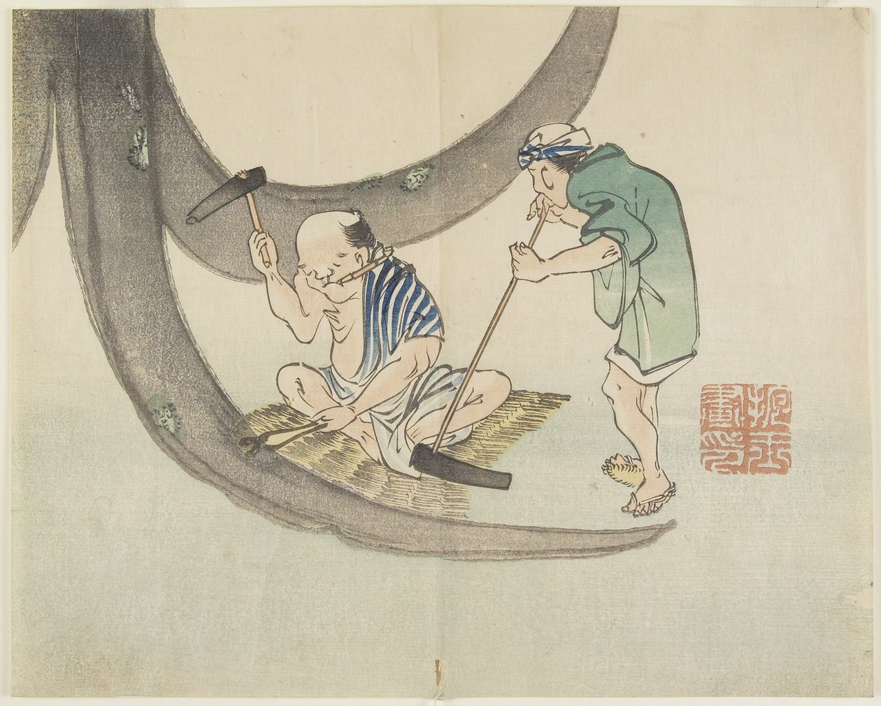 (Csónakok javítása), 1830 körül alkotó: Hogyoku