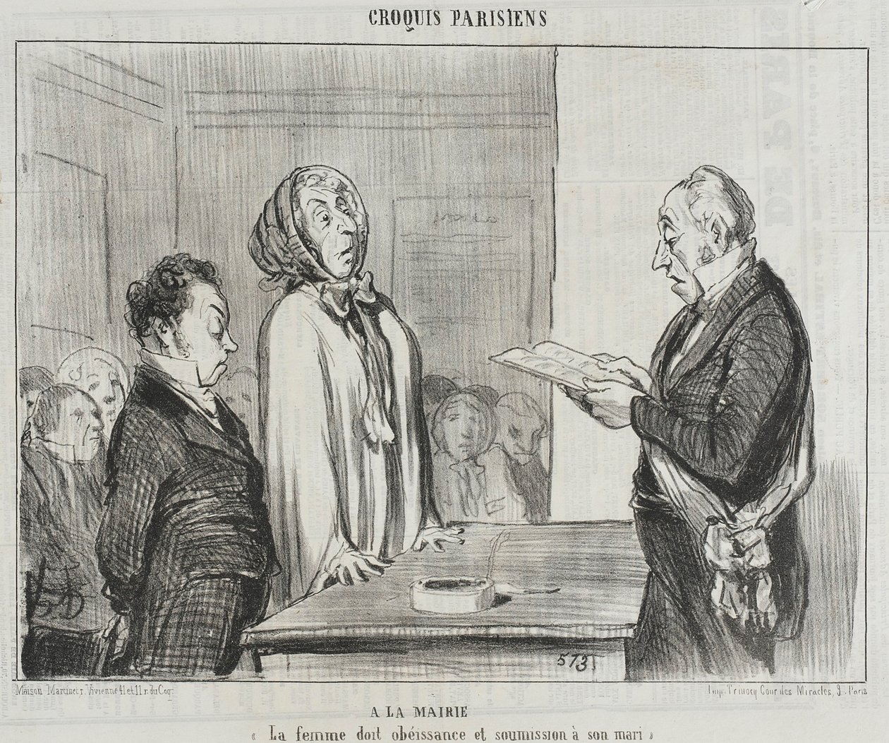 A polgármesternél ... alkotó: Honoré Daumier