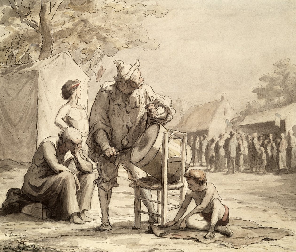 Akrobaták a vásáron 1865-69 körül alkotó: Honoré Daumier