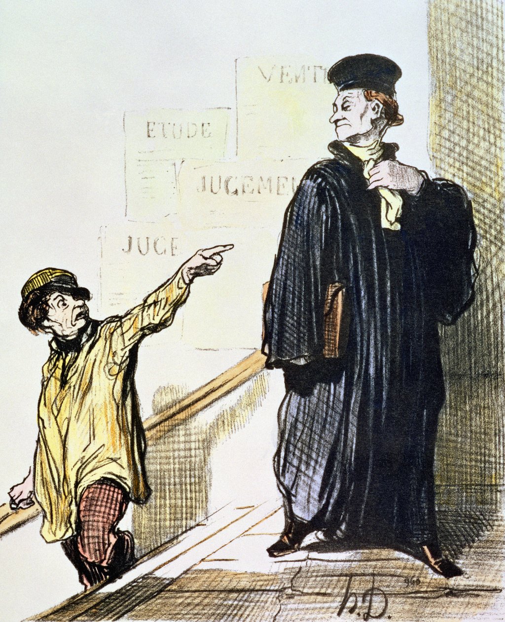Egy elégedetlen ügyfél, a „Les Gens de Justice” sorozatból, 1846 körül alkotó: Honoré Daumier
