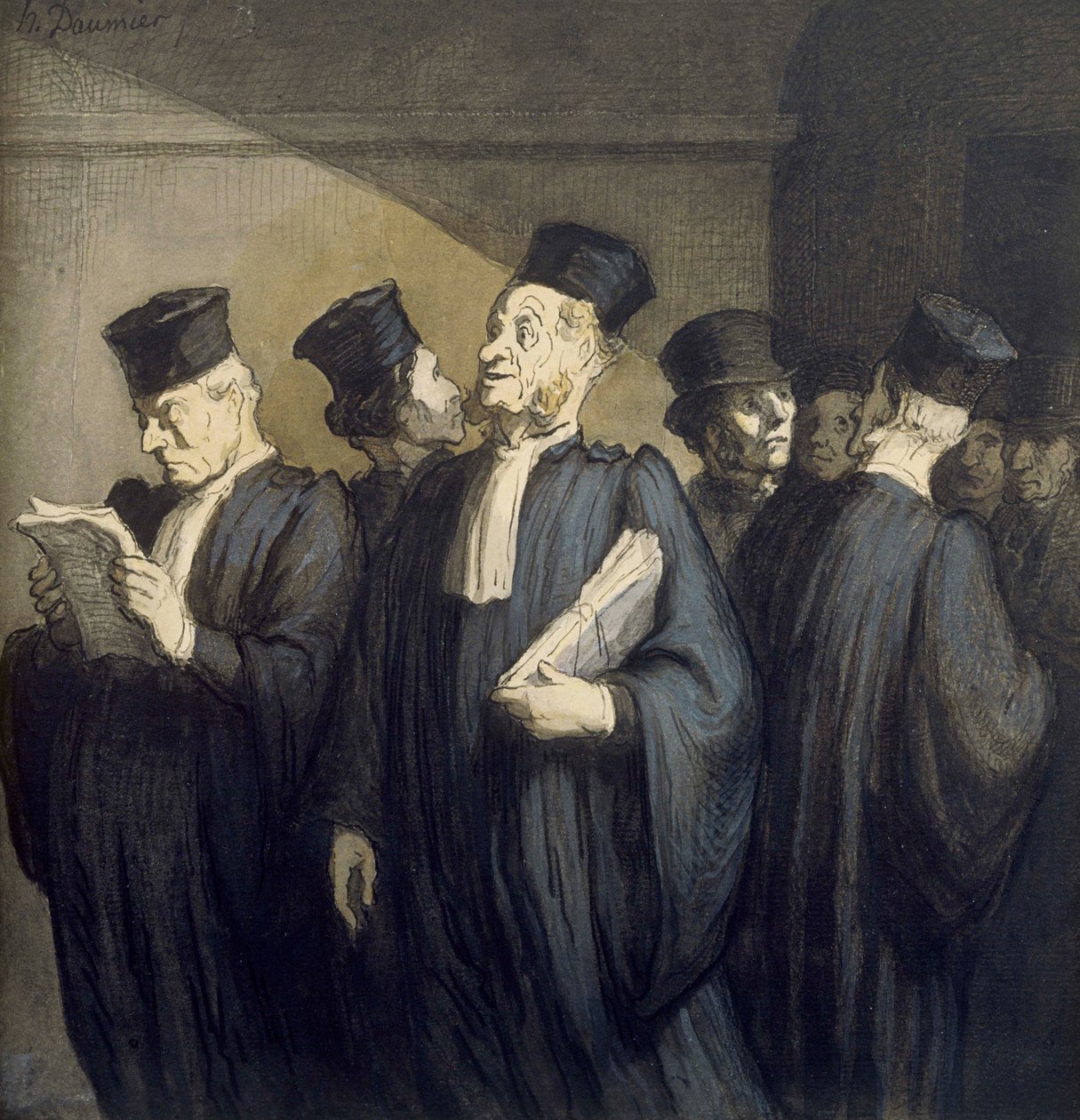 A meghallgatás előtt alkotó: Honoré Daumier