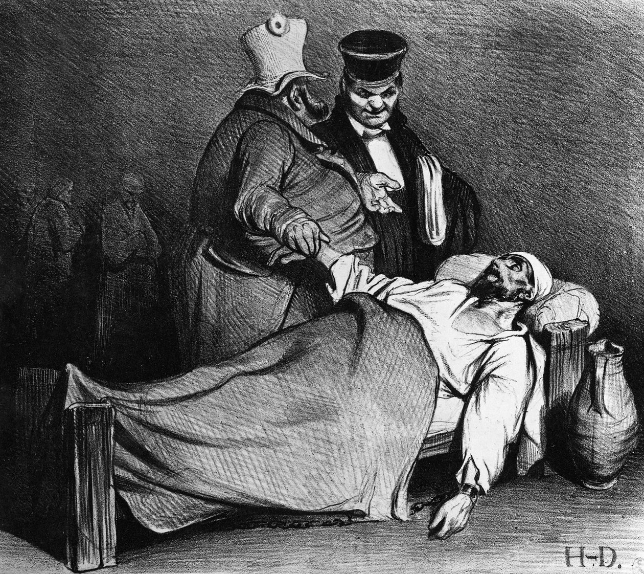 Louis-Philippe karikatúrája a francia főügyésszel, a „La Caricature”-ből, 1834. szeptember 11. alkotó: Honoré Daumier