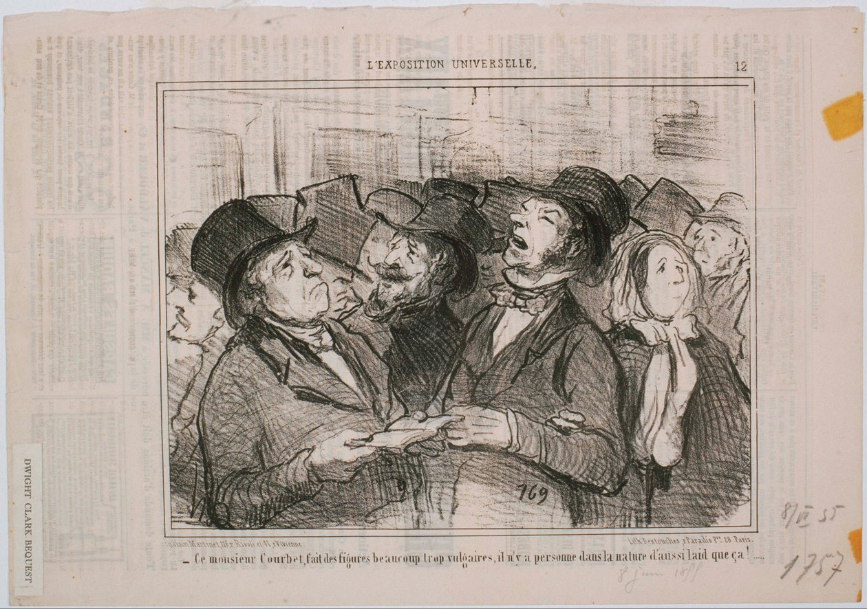 Az Univerzális Kiállítás - Ez a Monsieur Courbet figurákat tesz ... vulgárisakká alkotó: Honoré Daumier