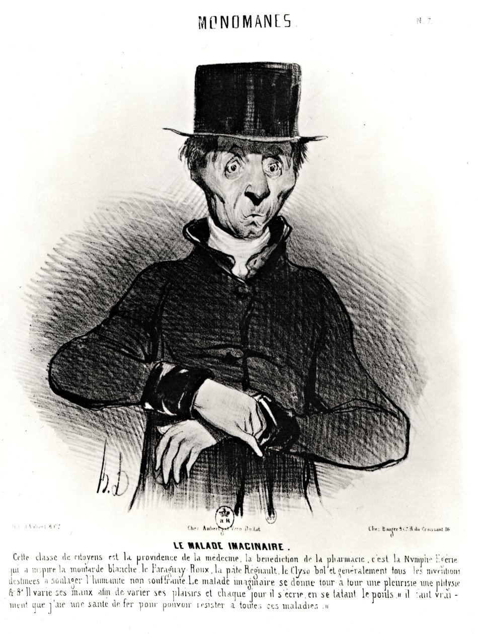 Le Malade Imaginaire, a Monomanes sorozatból, 1830 alkotó: Honoré Daumier