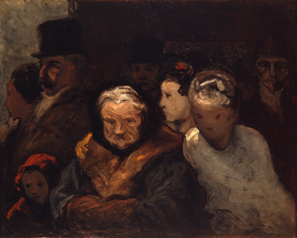 Elhagyja a színházat, 1865 körül alkotó: Honoré Daumier