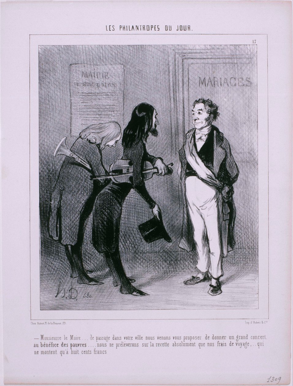 Les Philanthropes du Jour- polgármester úr… Áthaladva a városon… alkotó: Honoré Daumier