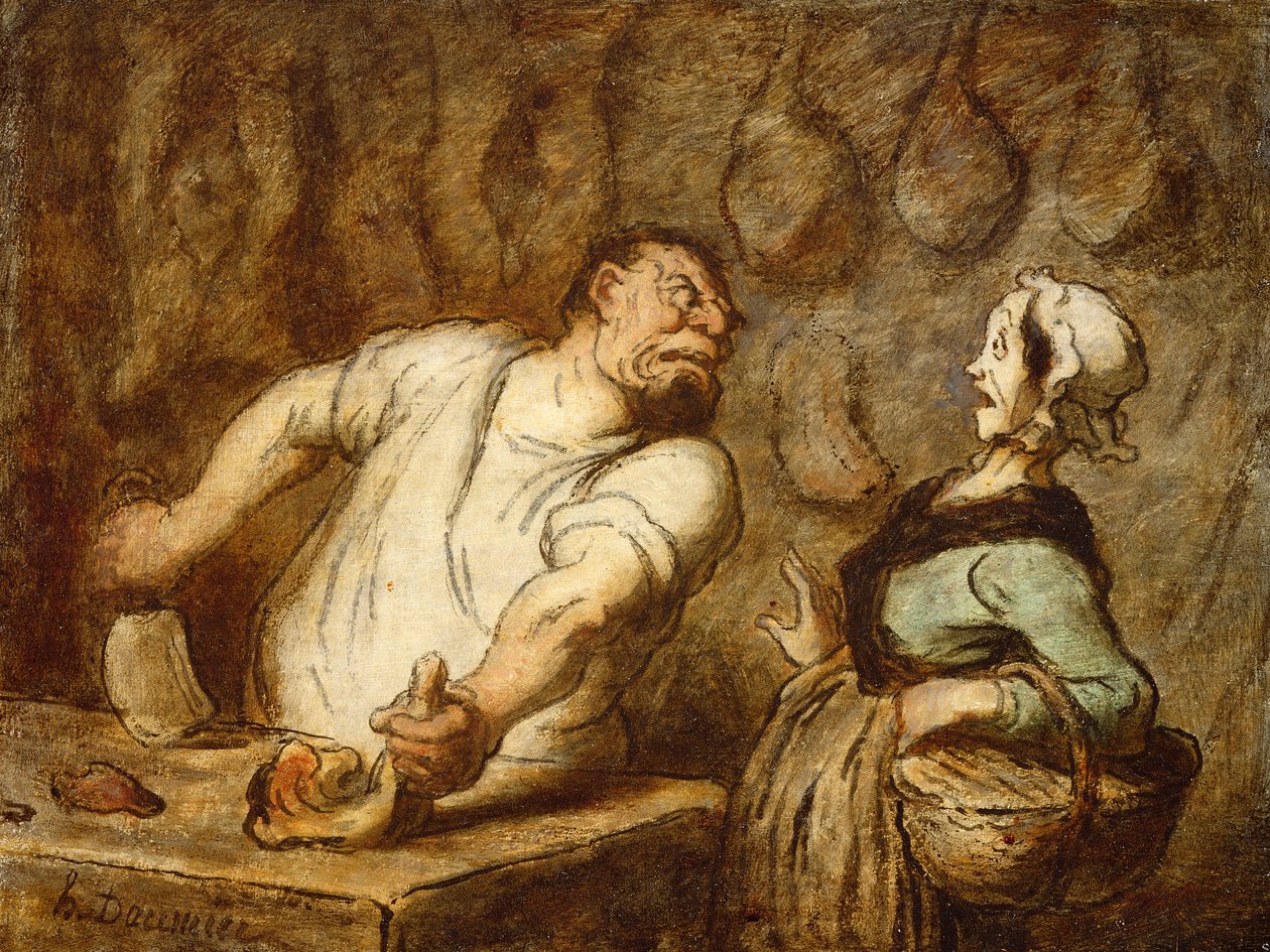 The Butcher, Montmartre Market, 1857-58 körül alkotó: Honoré Daumier
