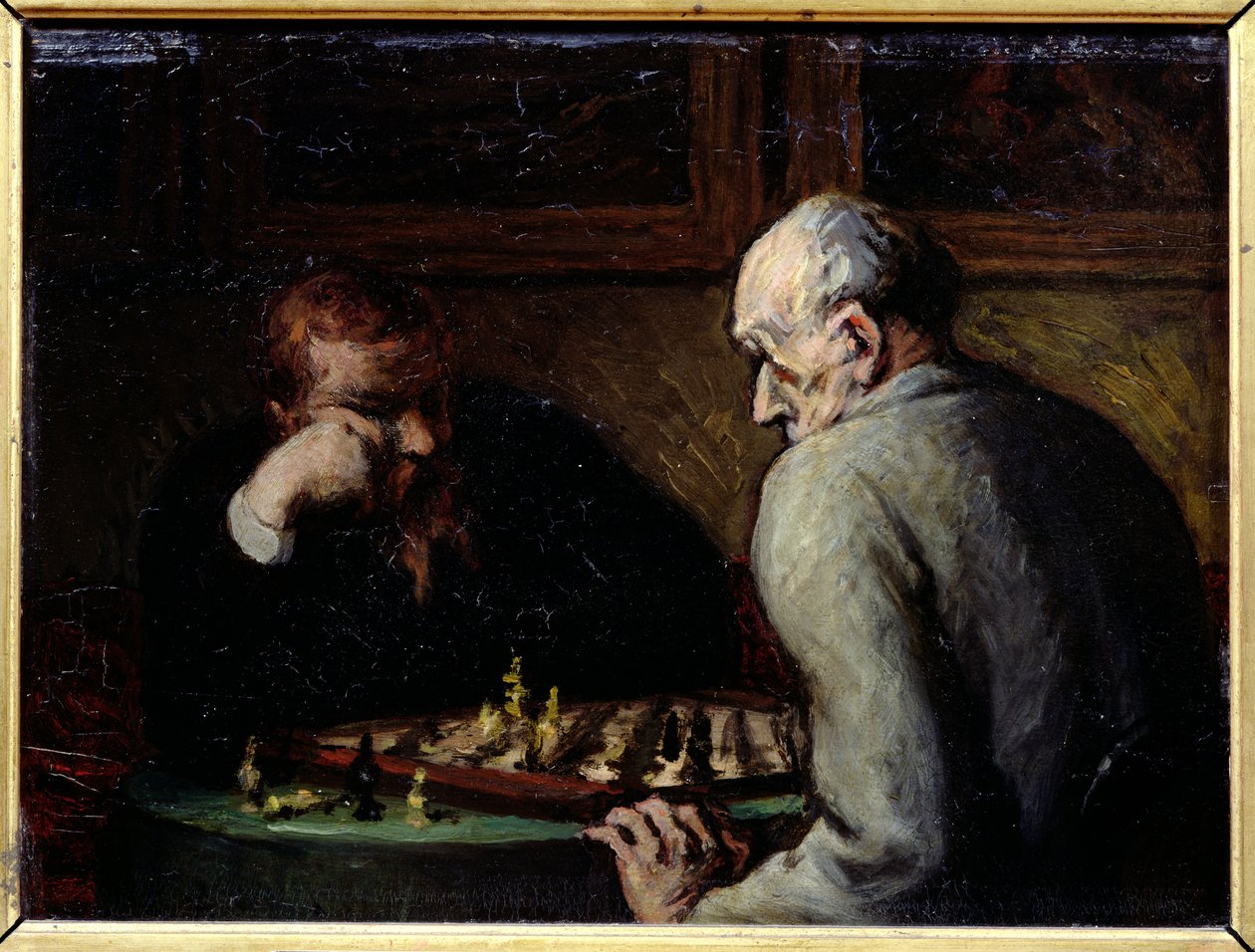 A sakkozók, 1863-67 körül alkotó: Honoré Daumier