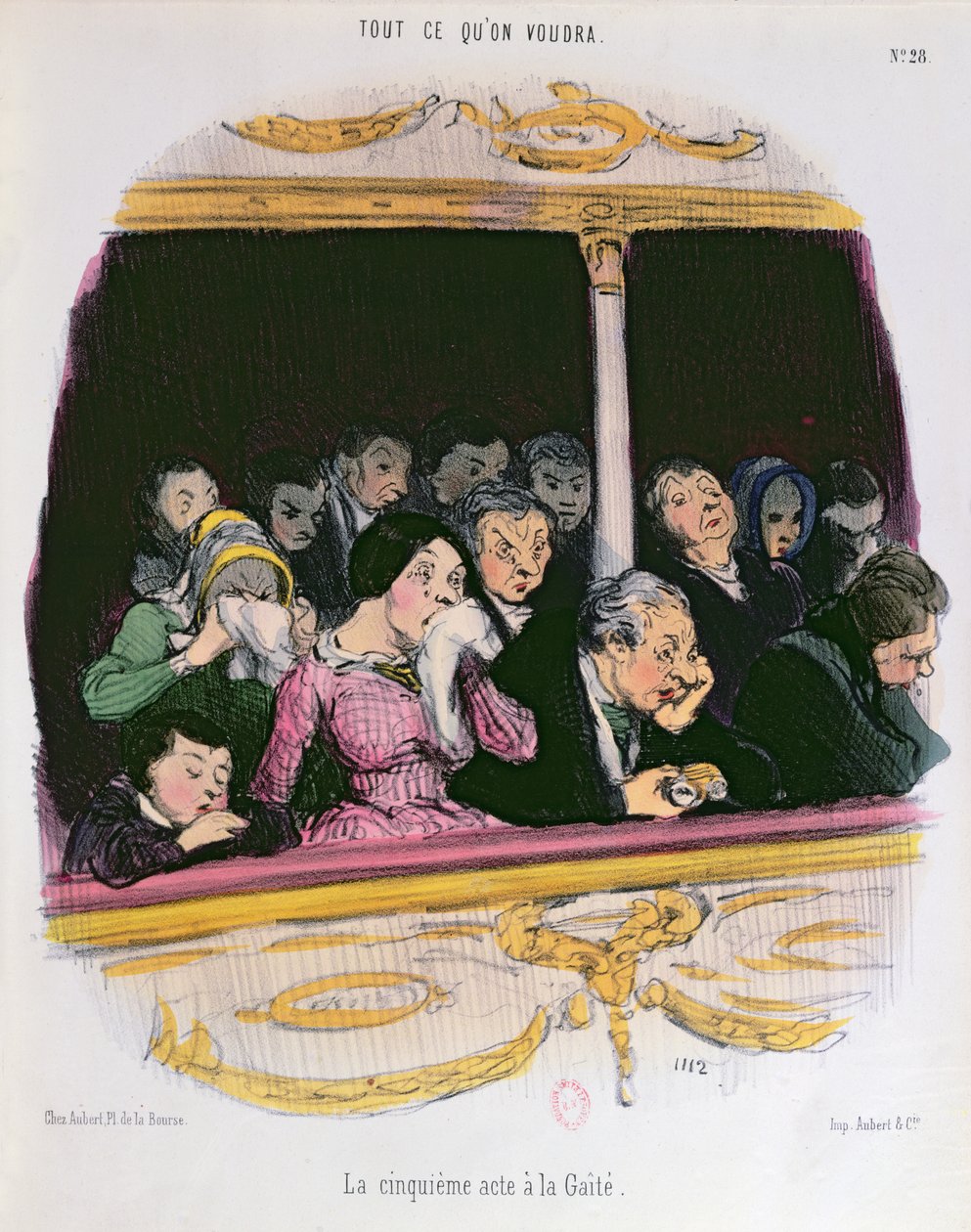 „Az Ötödik felvonás a Gaiety Színházban”, XIX. század közepe alkotó: Honoré Daumier