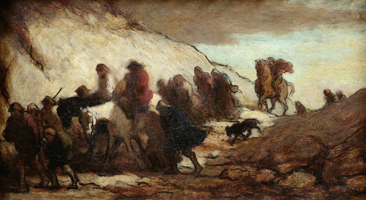 A szökevények vagy az emigránsok, 1849-50 körül alkotó: Honoré Daumier