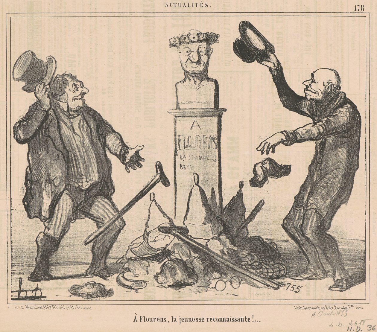 Flourensben a hálás ifjúság! alkotó: Honoré Daumier