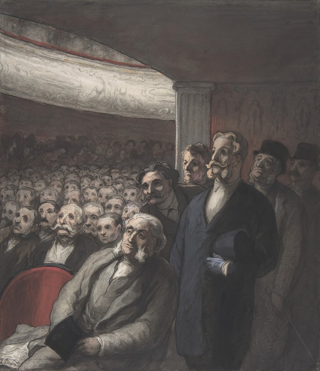 A színházi közönség, 19. század. alkotó: Honoré Daumier