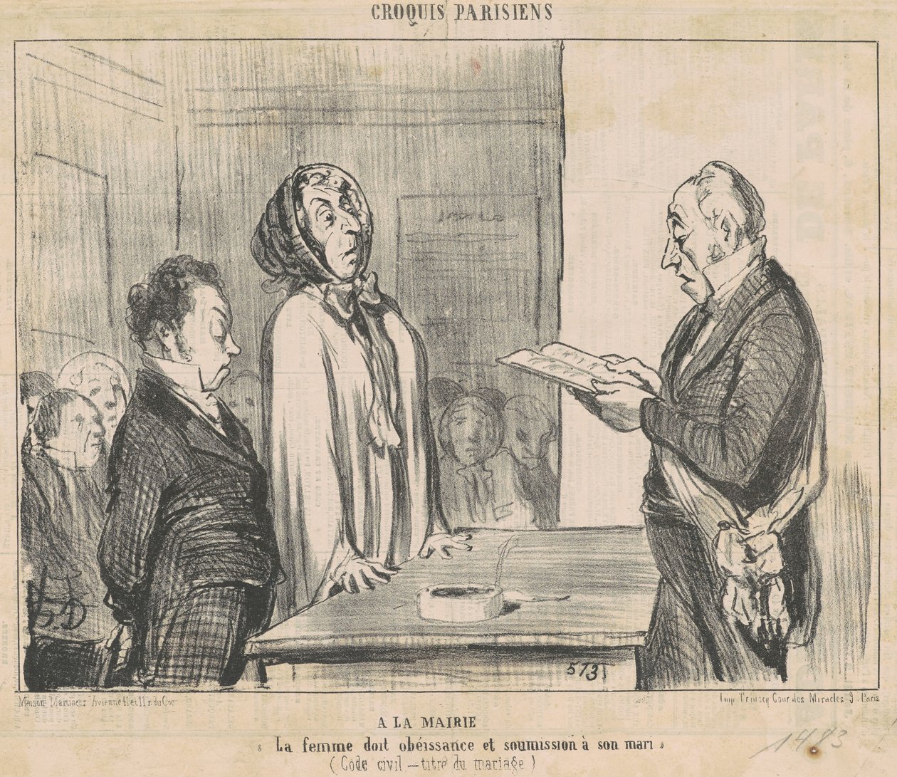 A polgármesternél... alkotó: Honoré Daumier