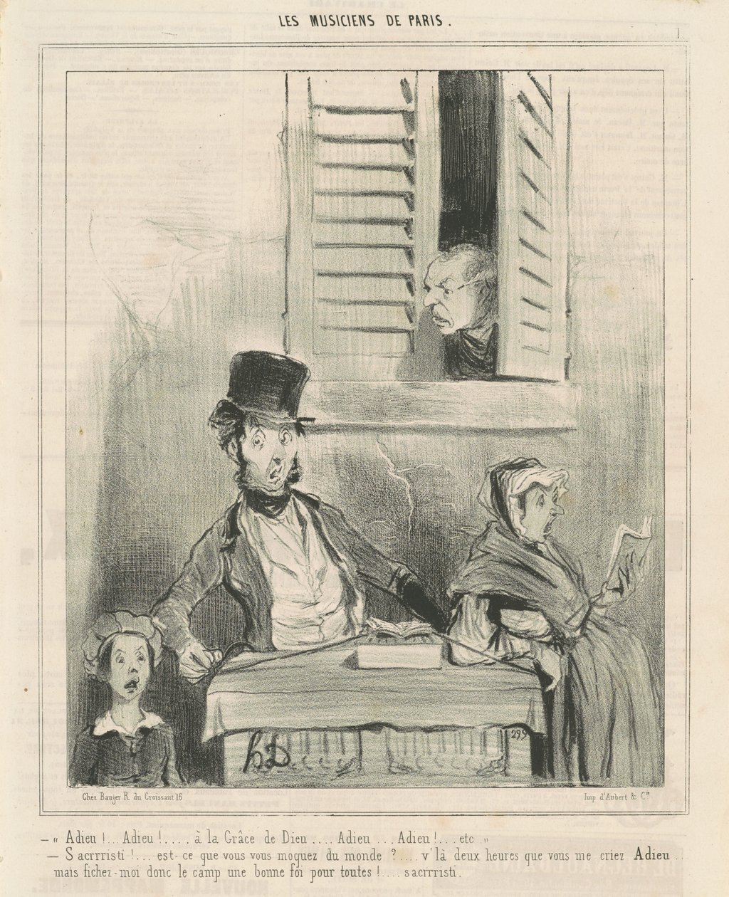 Viszontlátásra! ... Isten kegyelméből... alkotó: Honoré Daumier