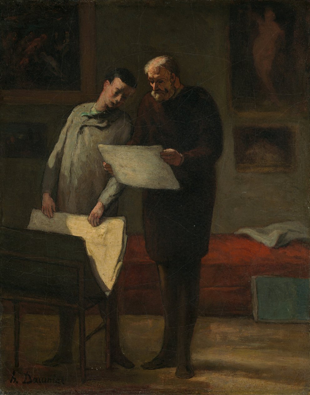 Tanácsok egy fiatal művésznek, 18651868. alkotó: Honoré Daumier