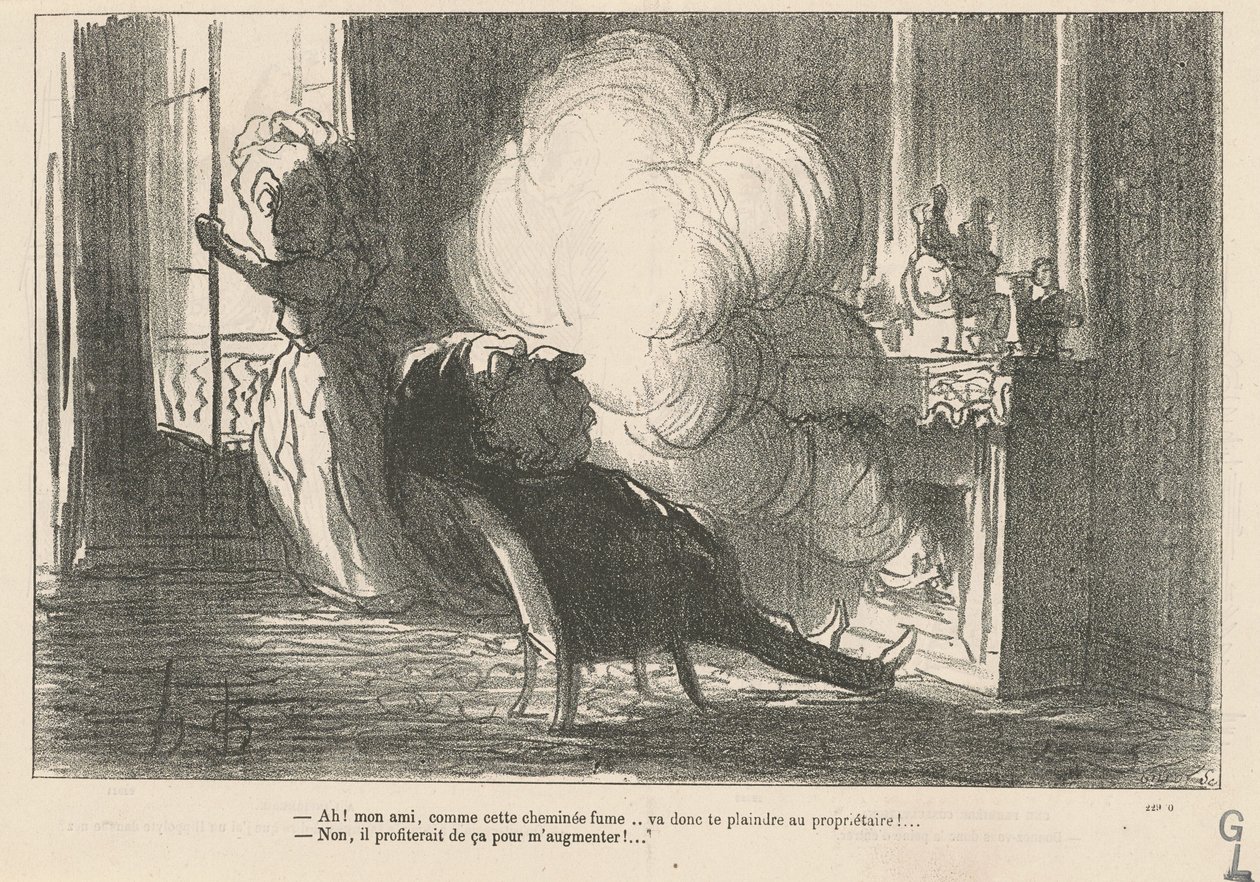 Ah! ... Ahogy ez a kémény füstöl... alkotó: Honoré Daumier
