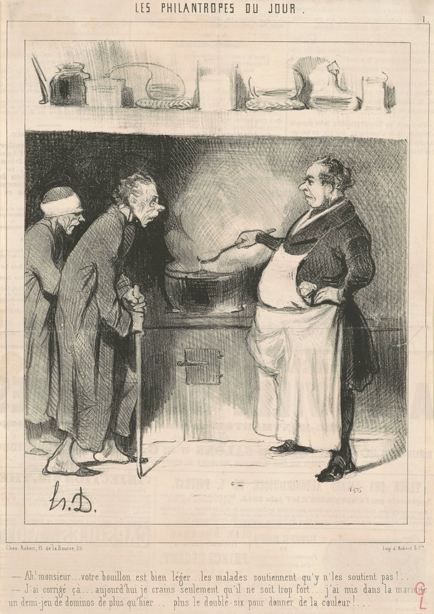 Ah! Uram... az ön húslevese... alkotó: Honoré Daumier