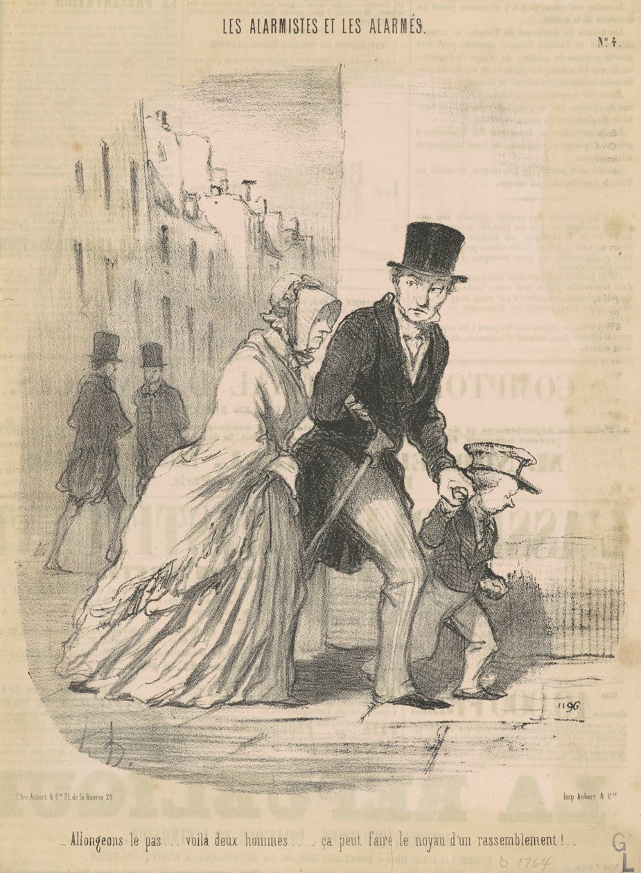 Hosszabbítsuk meg a lépést... itt vannak azok a férfiak... alkotó: Honoré Daumier